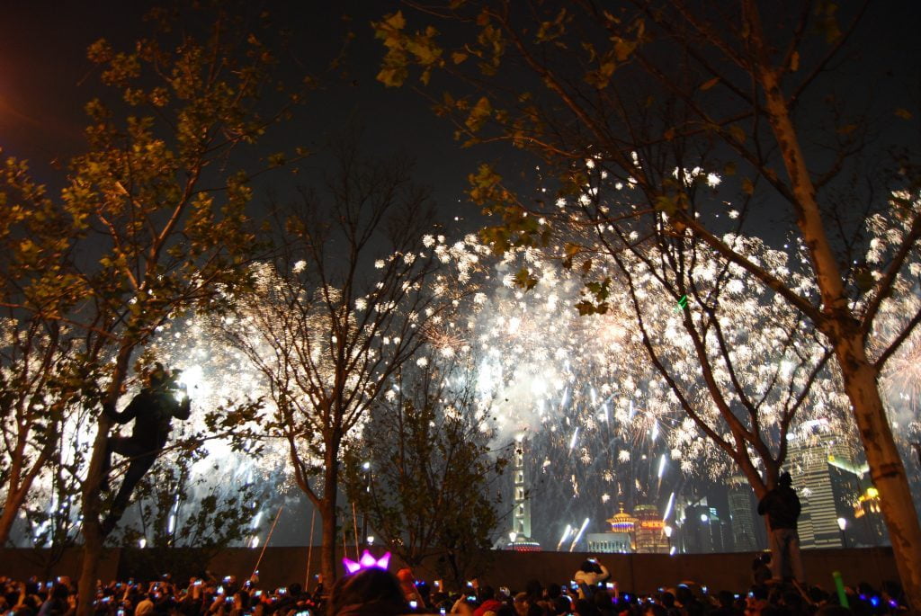 Shanghai New Year's Eve Fireworks Show The Bund