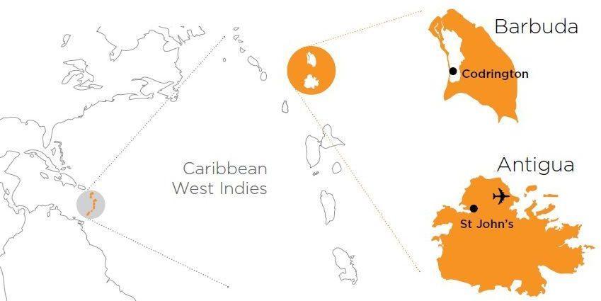 Antigua & Barbuda area map