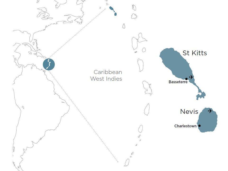st kitts and nevis area map