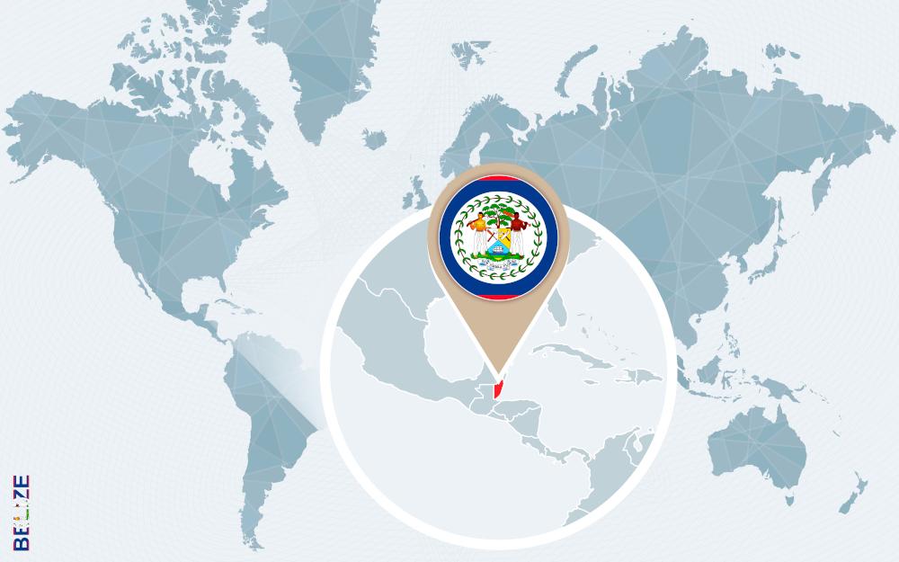 Belize tax haven location and country emblem. Photo Credit boldg