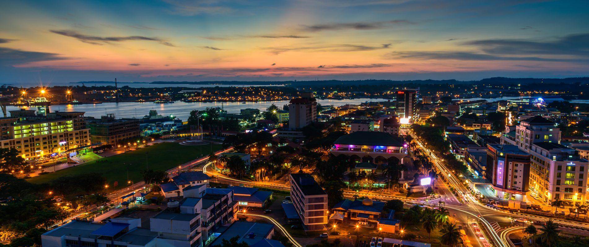 Labuan Federal Territory, Sunset over Victoria city landscape